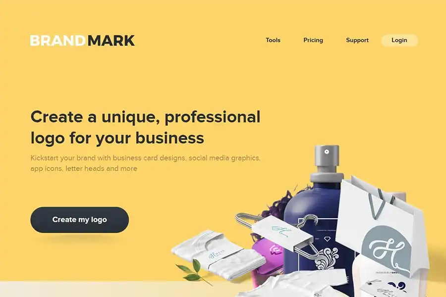 با کمک قابلیت‌های Brandmark، ساخت لوگو و هویت بصری خود را با هوش مصنوعی در چند دقیقه انجام دهید.